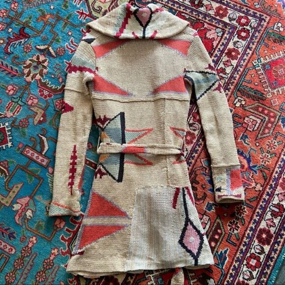 Ralph Lauren Handknit Southwestern Indian Blanket Patchwork Cardigan Sweater - Picture 8 of 16